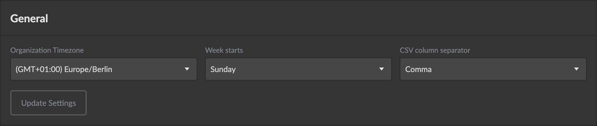 General Preferences
