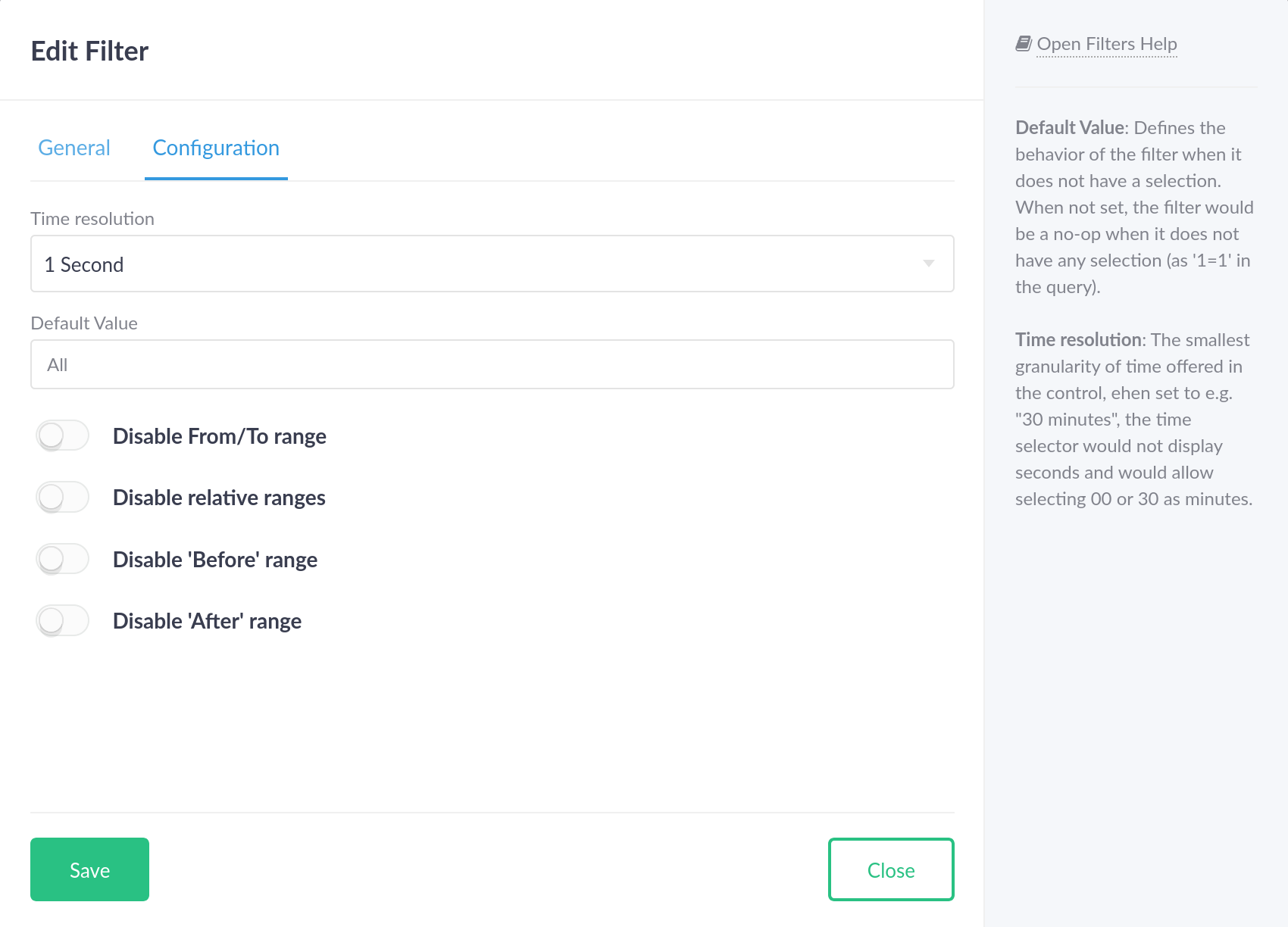 Date &amp; Time Range Config