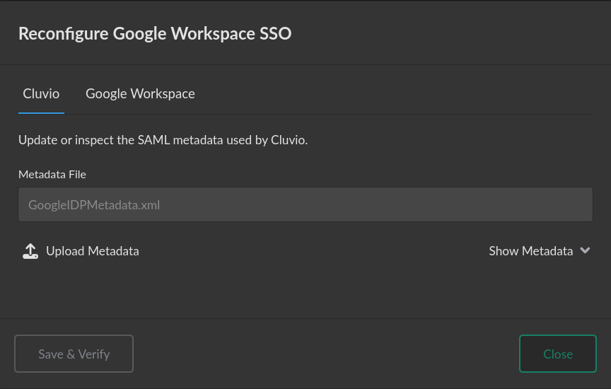 Google Workspace Reconfigure