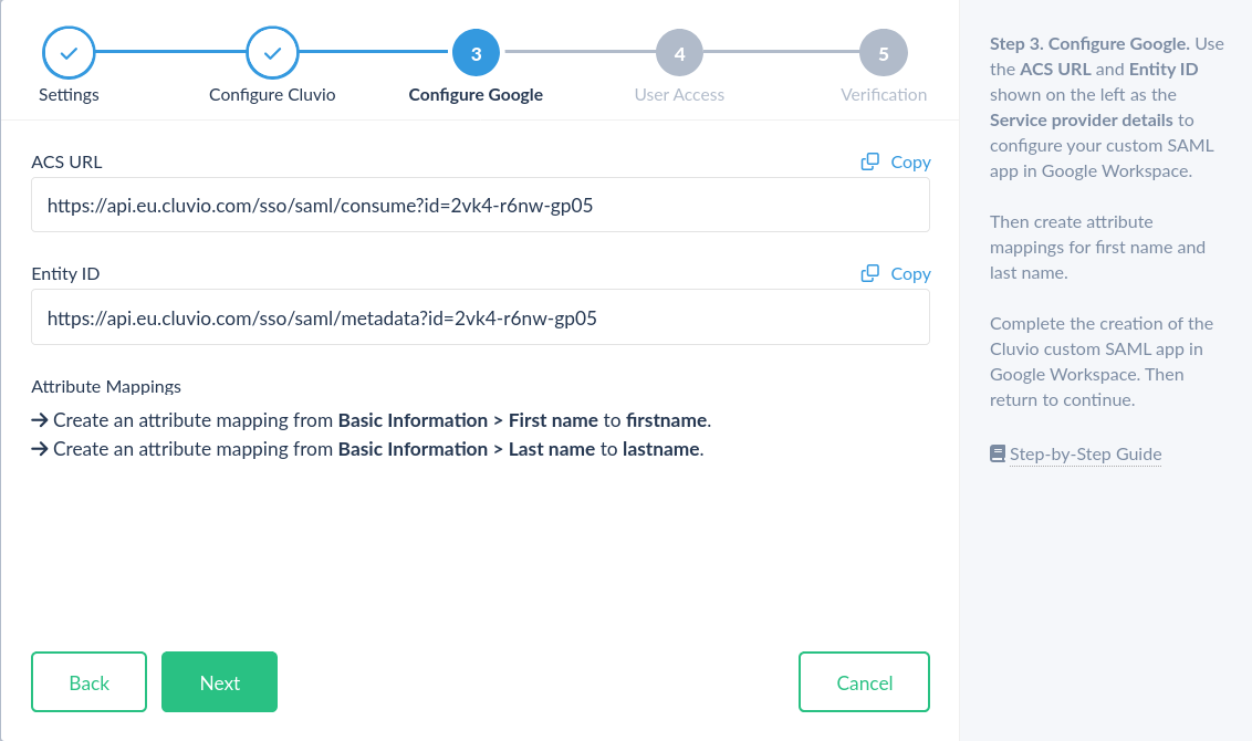 Google Workspace Step 3