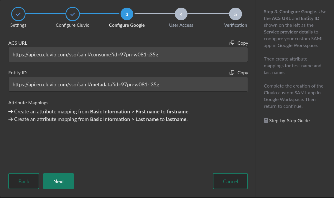 Google Workspace Step 3