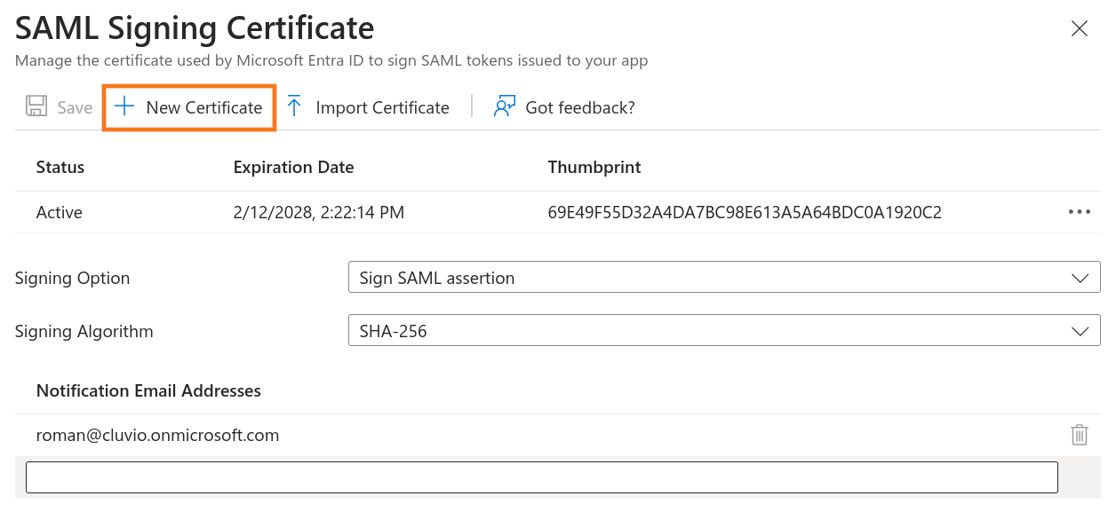 Microsoft Azure Portal Certificates New