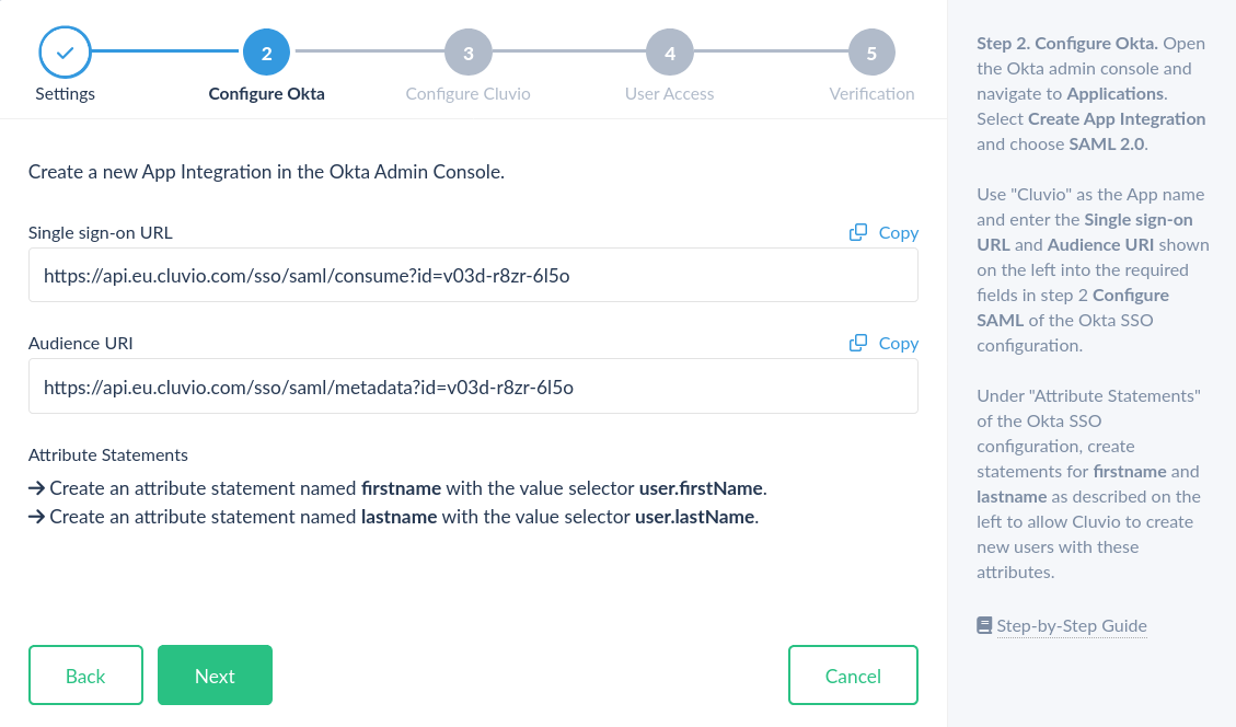 Okta Step 2